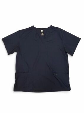 Dagacci Scrubs Top Navy Blue Size Large Uniform Nurse Scrub Healthcare